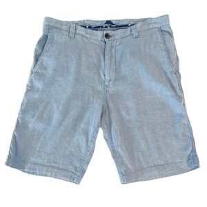 Tommy Bahama Mens Linen Cotton Blend Shorts Size 33 Beach Blue Preppy Resortwear
